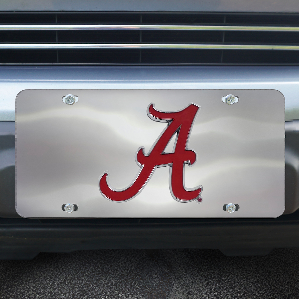 Alabama Crimson Tide Stainless Steel Die-cast License Plate