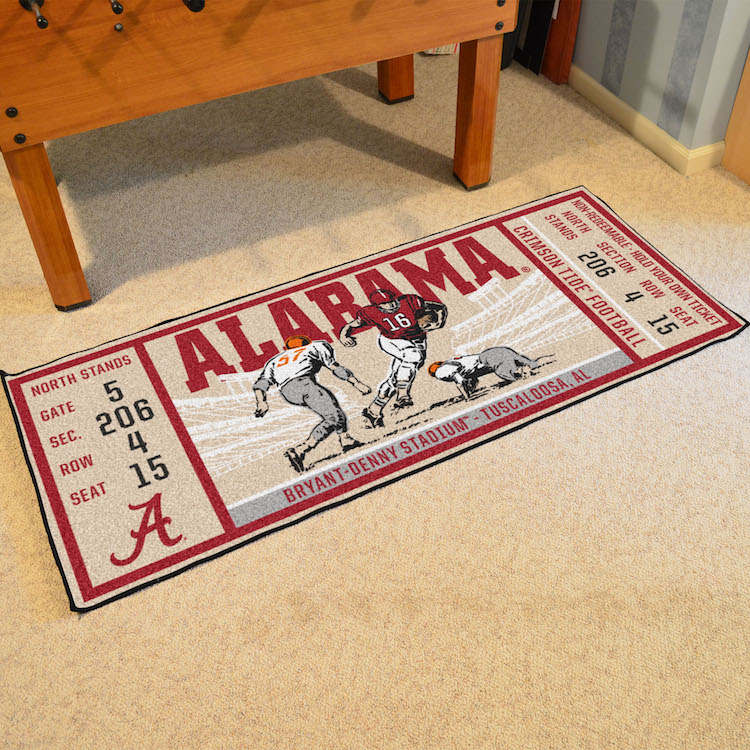 Alabama Crimson Tide 30 x 72 Game Ticket Carpet Runner