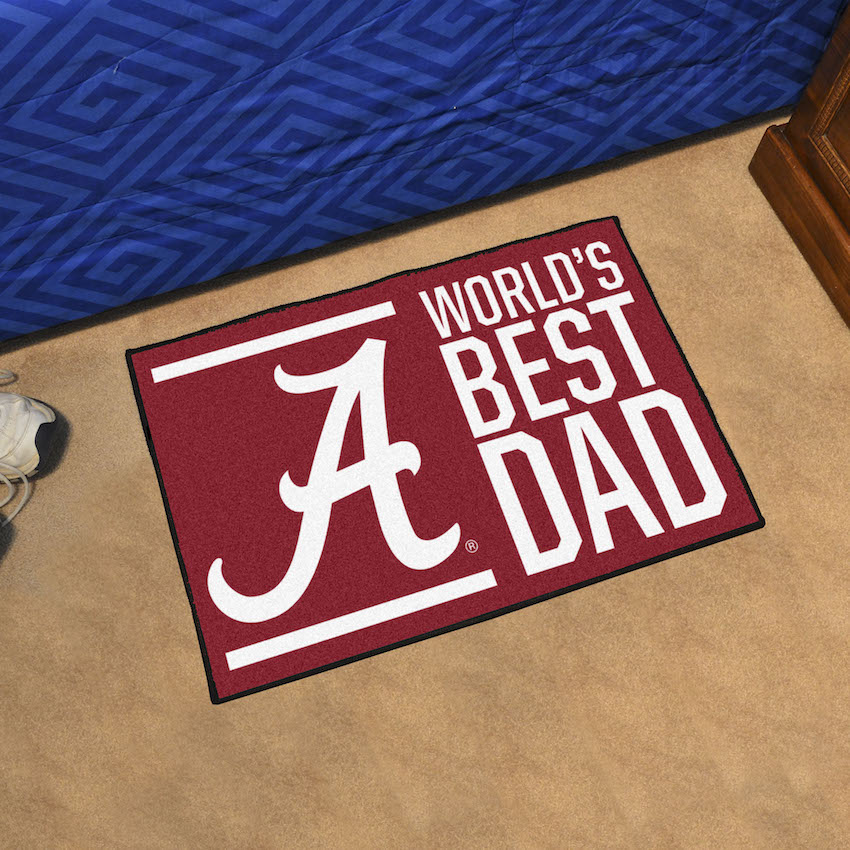 Alabama Crimson Tide 20 x 30 WORLDS BEST DAD Floor Mat