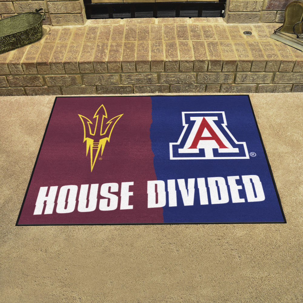 NCAA House Divided Rivalry Rug Arizona State Sun Devils - Arizona Wildcats
