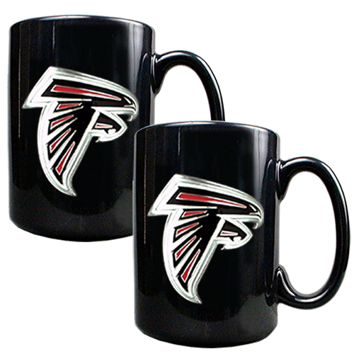 Atlanta Falcons 2pc Black Ceramic NFL Coffee Mug Set