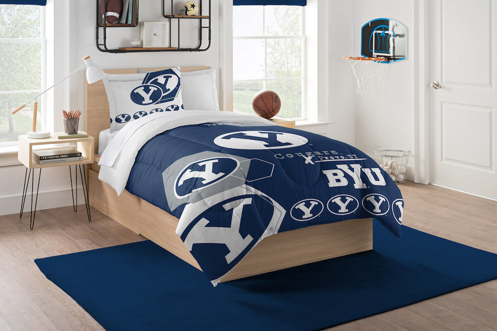 BYU Cougars Twin Comforter Set with Sham