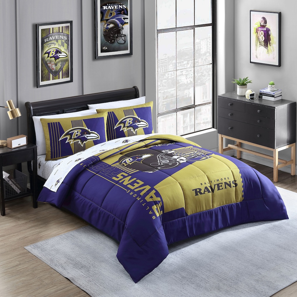 Baltimore Ravens QUEEN Bed in a Bag Set