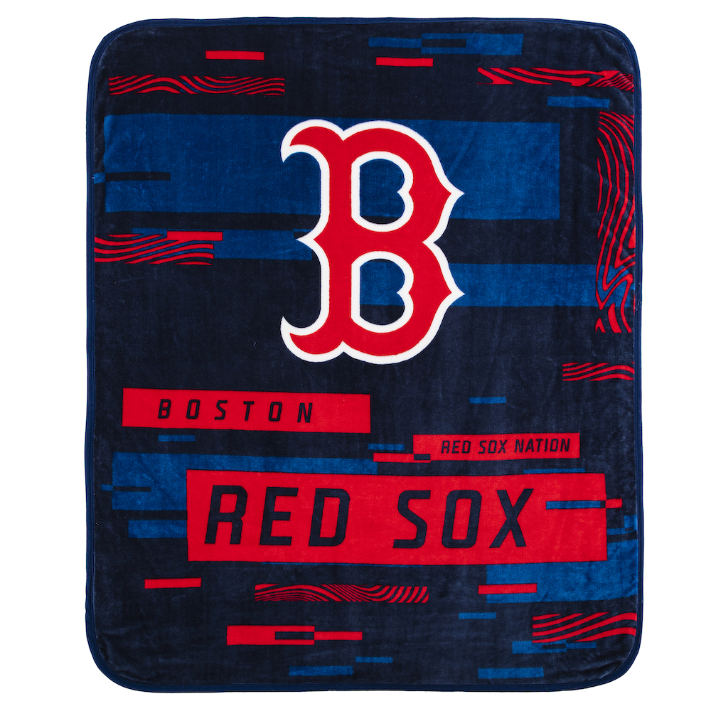 Boston Red Sox Large Plush Fleece Raschel Blanket 60 x 80