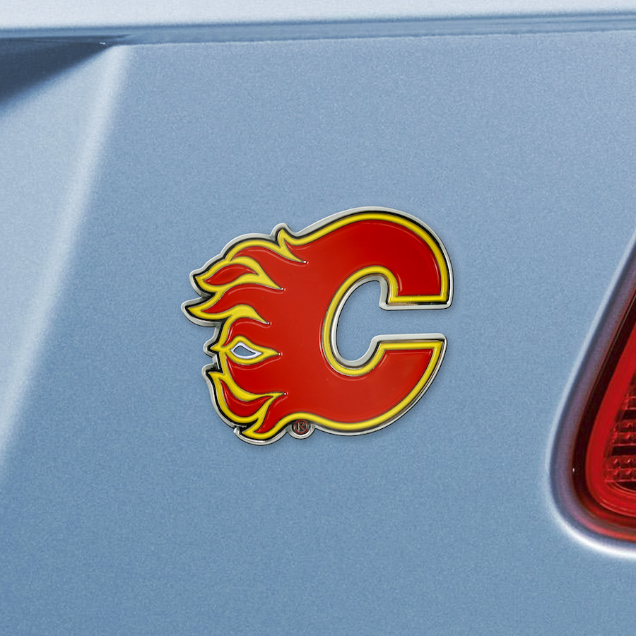 Calgary Flames Color Metal Auto Emblem