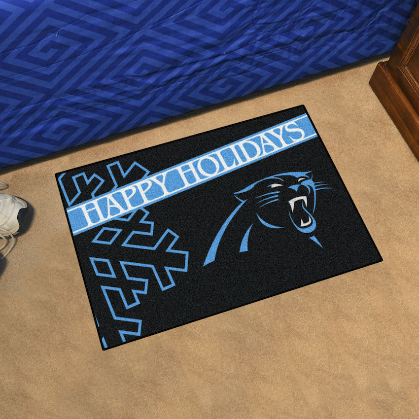 Carolina Panthers Holiday Floor Mat