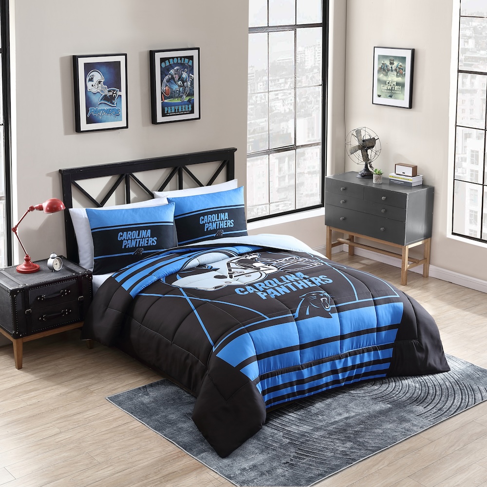 Carolina Panthers QUEEN/FULL size Comforter and 2 Shams