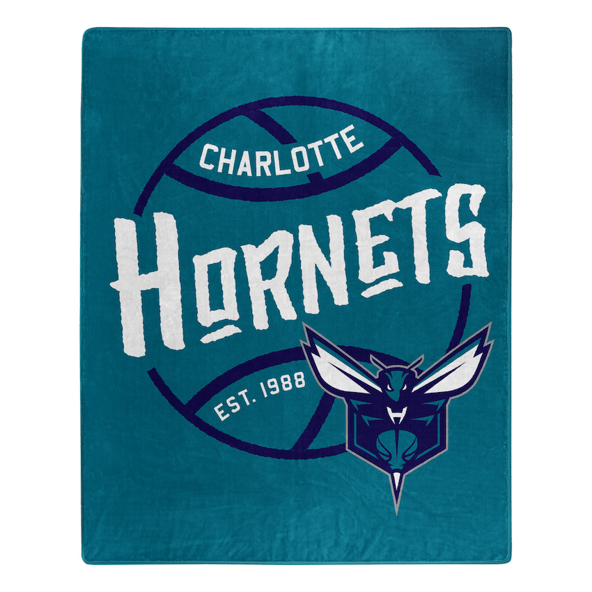 Charlotte Hornets Plush Fleece Raschel Blanket 50 x 60