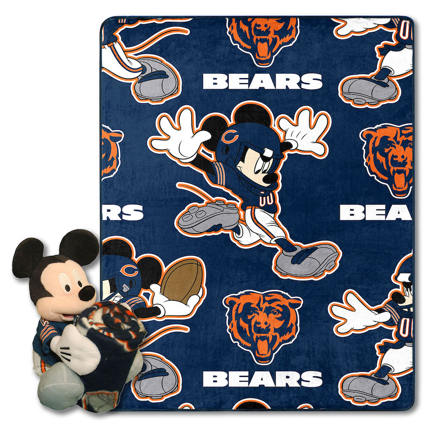 Chicago Bears Disney Mickey Mouse Hugger and Silk Blanket Set
