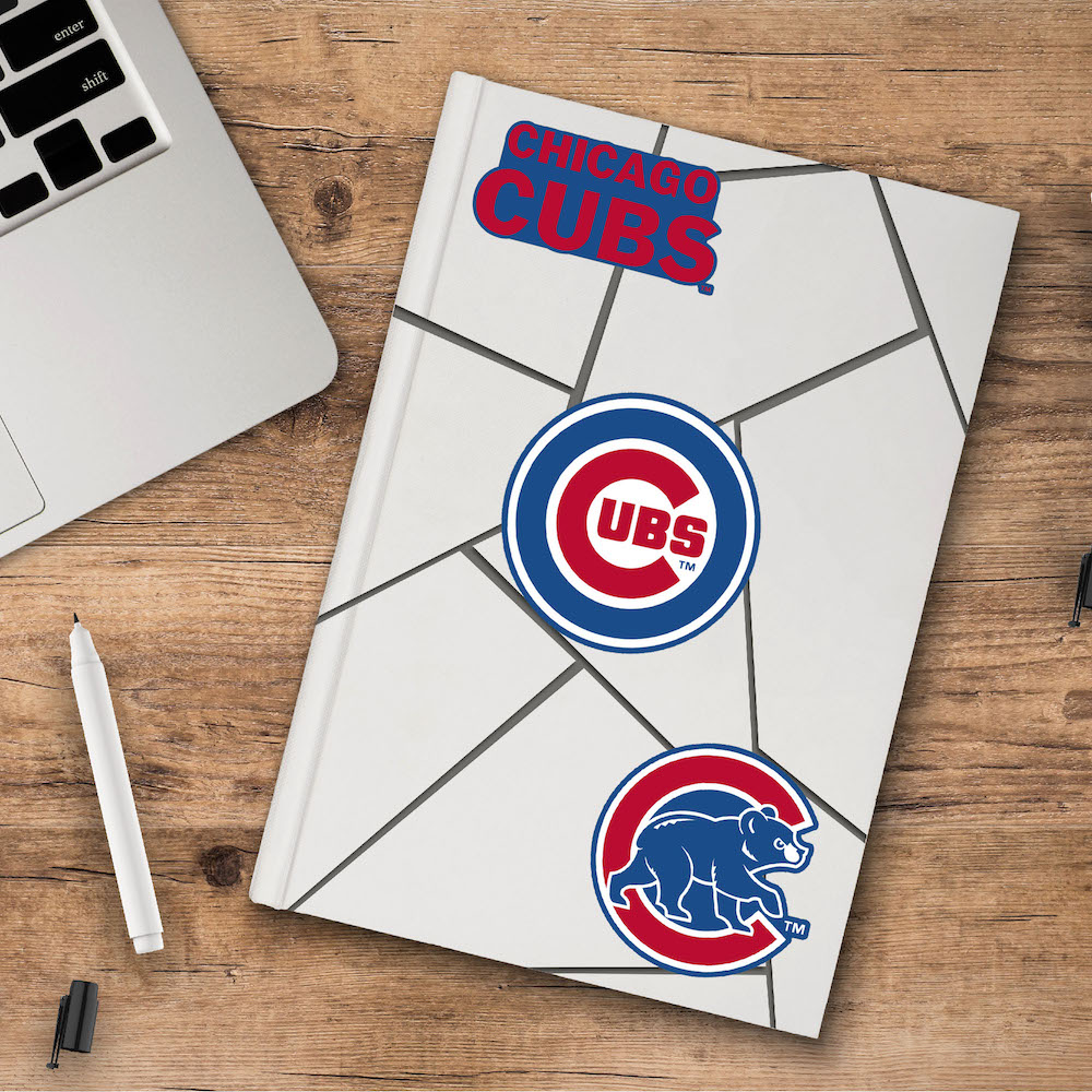 Chicago Cubs Team Logo Decal 3 Pack