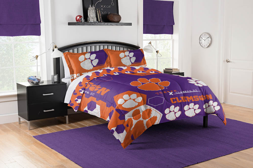 Clemson Tigers QUEEN/FULL size Comforter and 2 Shams