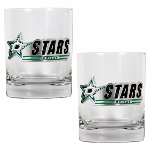 Dallas Stars NHL Logo 2pc Rocks Glass Set