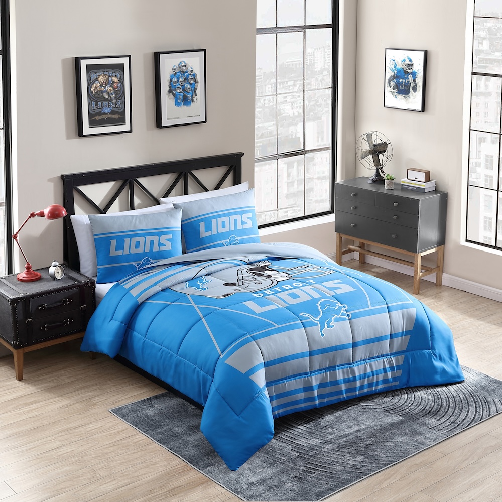 Detroit Lions QUEEN/FULL size Comforter and 2 Shams