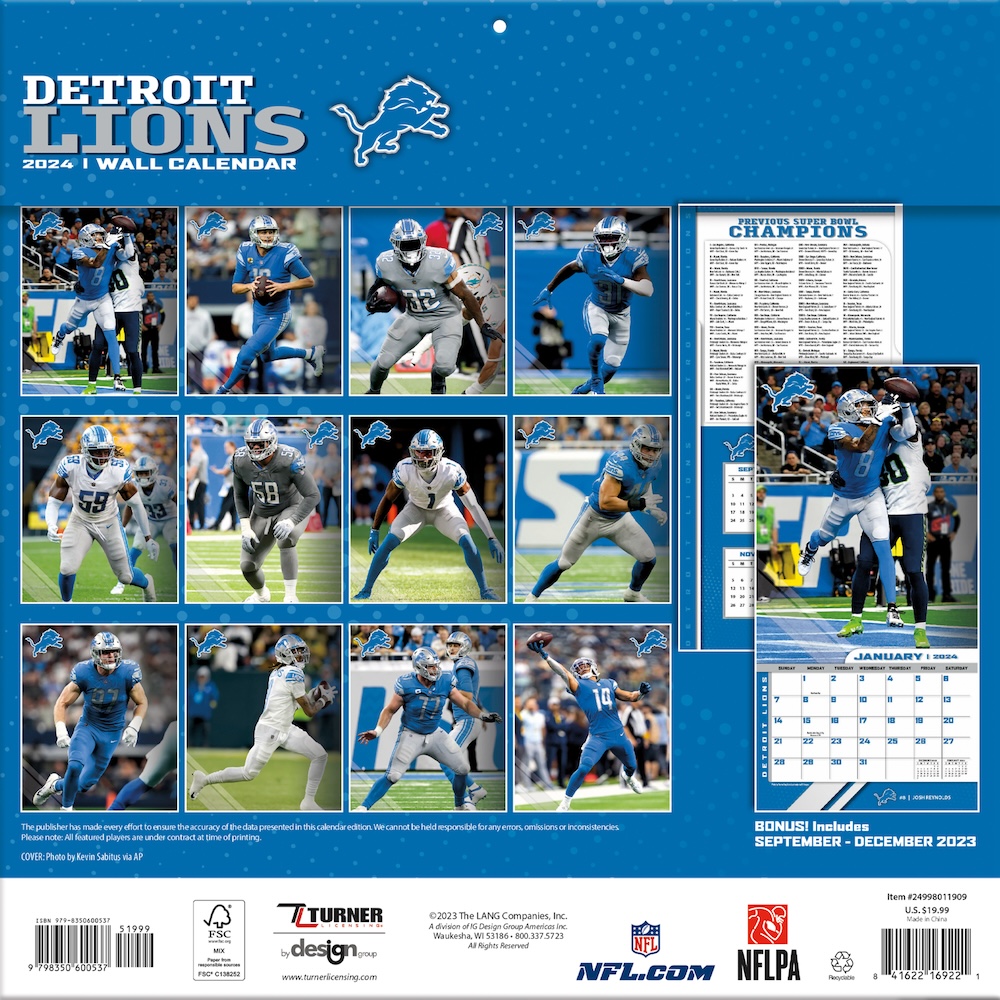 Detroit Lions 2022 NFL Mini Wall Calendar