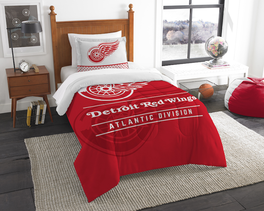 Detroit Red Wings Twin Comforter Set with Sham