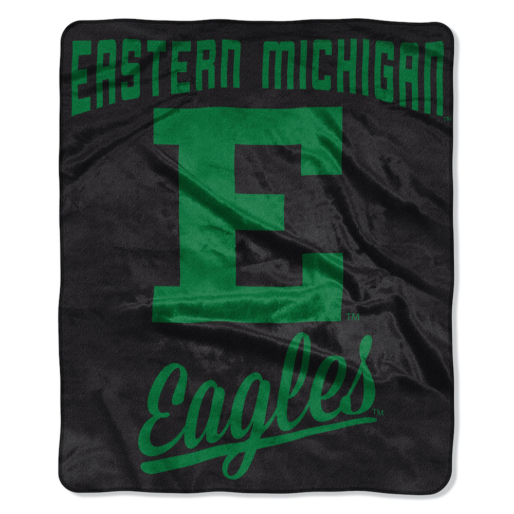 Eastern Michigan Eagles Plush Fleece Raschel Blanket 50 x 60