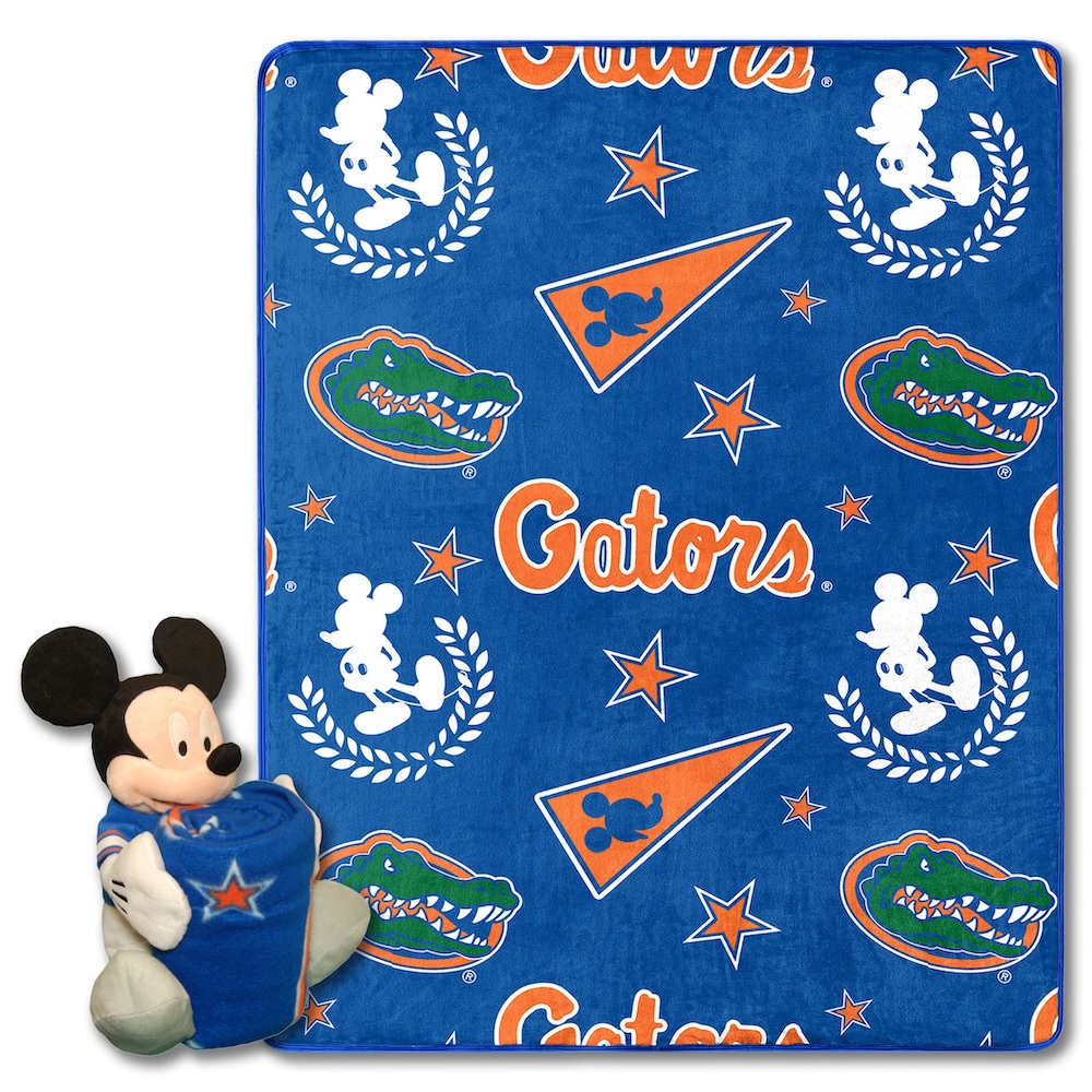 Florida Gators Disney Mickey Mouse Hugger and Silk Blanket Set