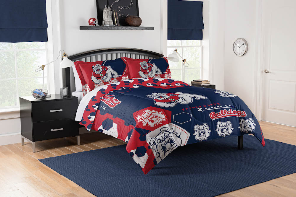 Fresno State Bulldogs QUEEN/FULL size Comforter and 2 Shams