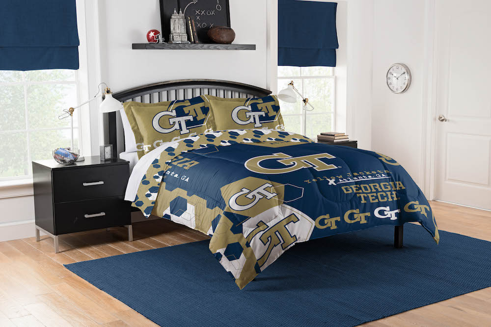 Georgia Tech Yellow Jackets QUEEN/FULL size Comforter and 2 Shams
