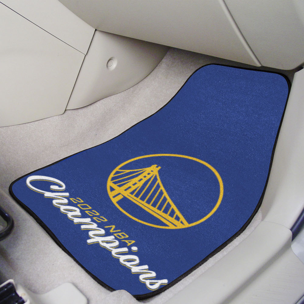 Golden State Warriors 2022 NBA CHAMPS Car Floor Mats 18 x 27 Carpeted Pair