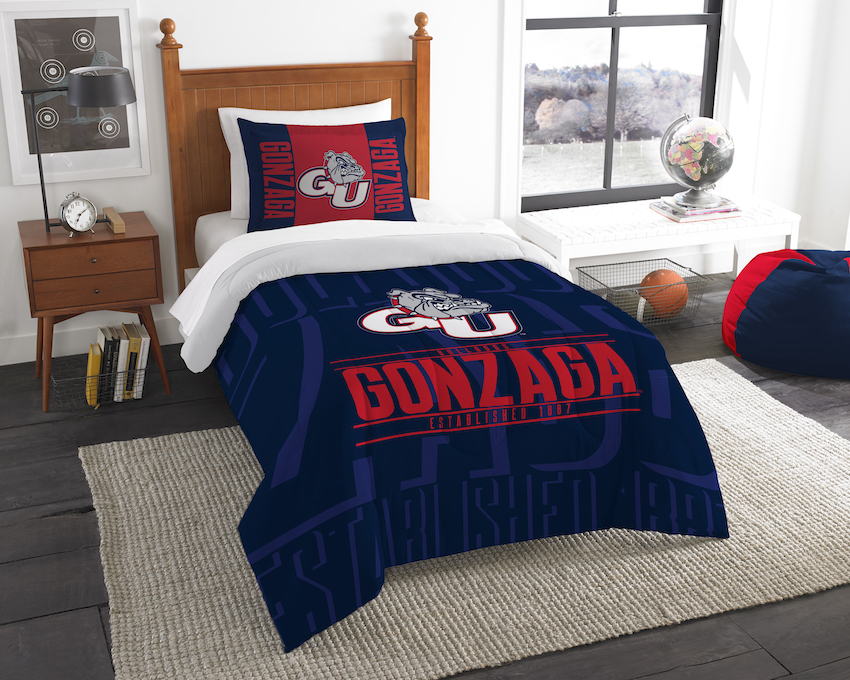 Gonzaga Bulldogs Twin Comforter Set with Sham
