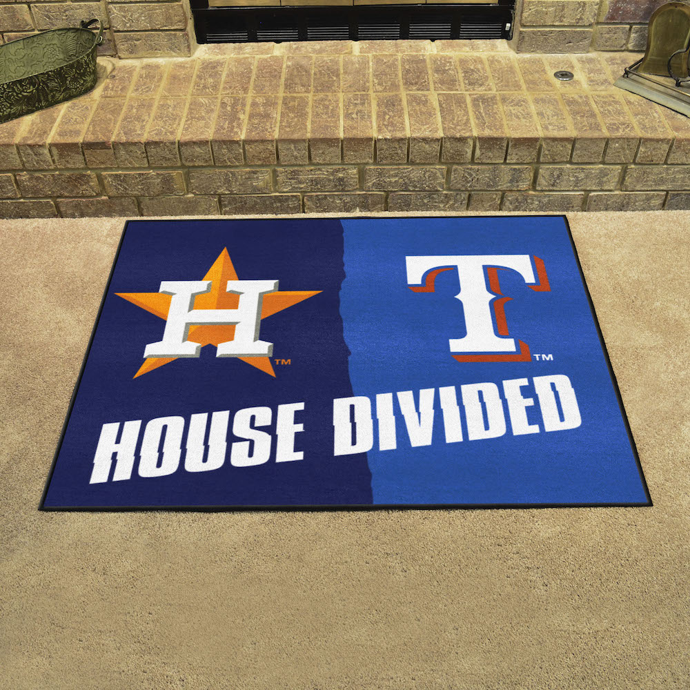 MLB House Divided Rivalry Rug Houston Astros - Texas Rangers