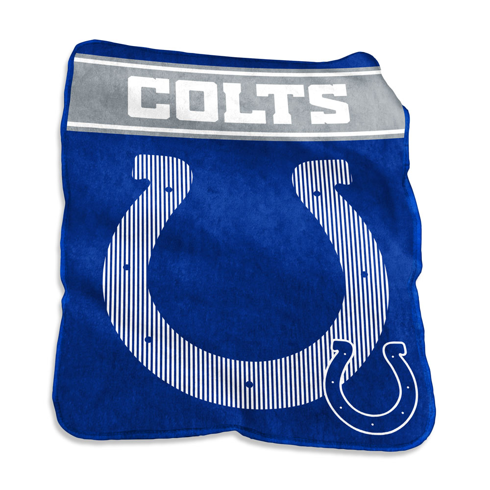 Indianapolis Colts LARGE Logo Raschel Blanket