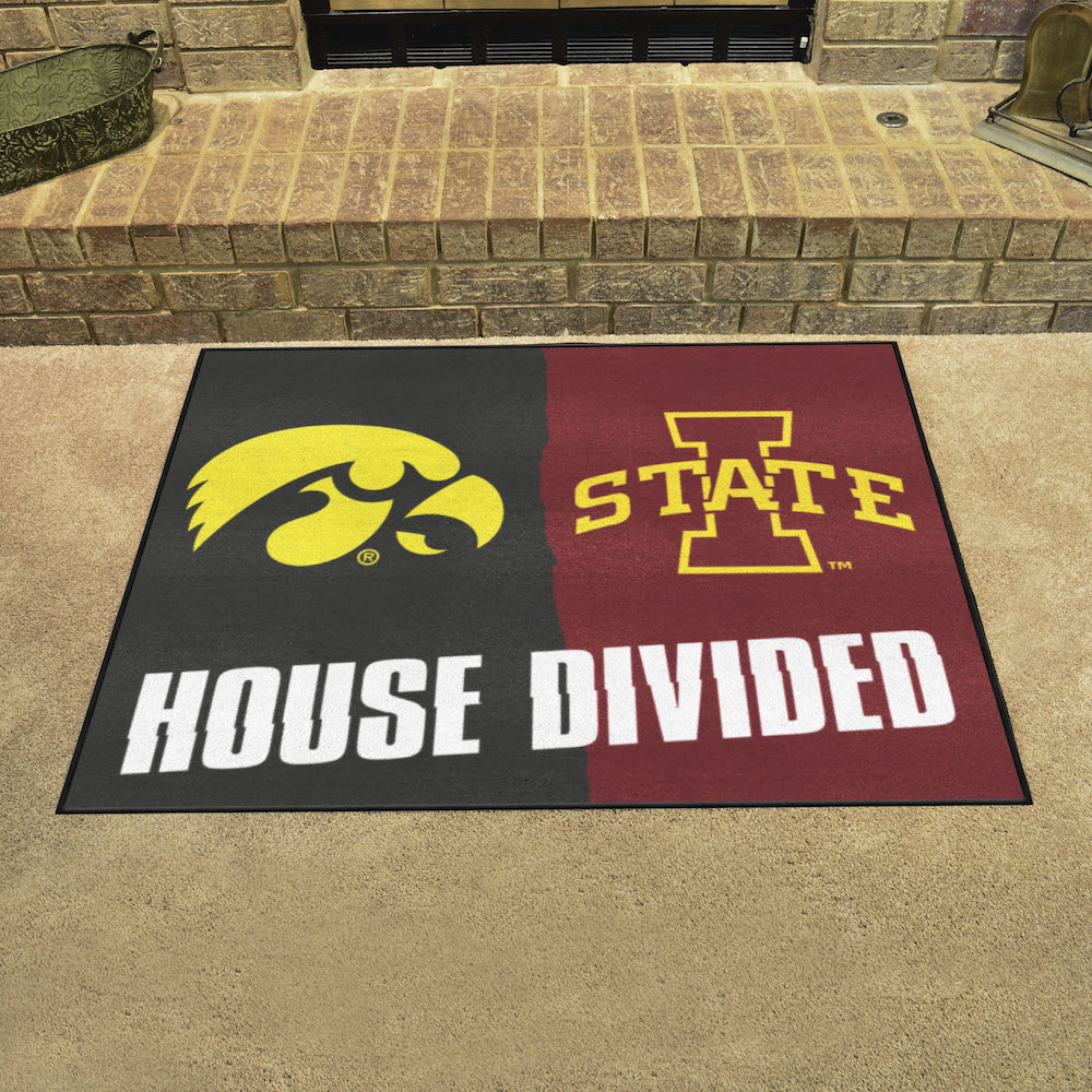 NCAA House Divided Rivalry Rug Iowa Hawkeyes - Iowa State Cyclones