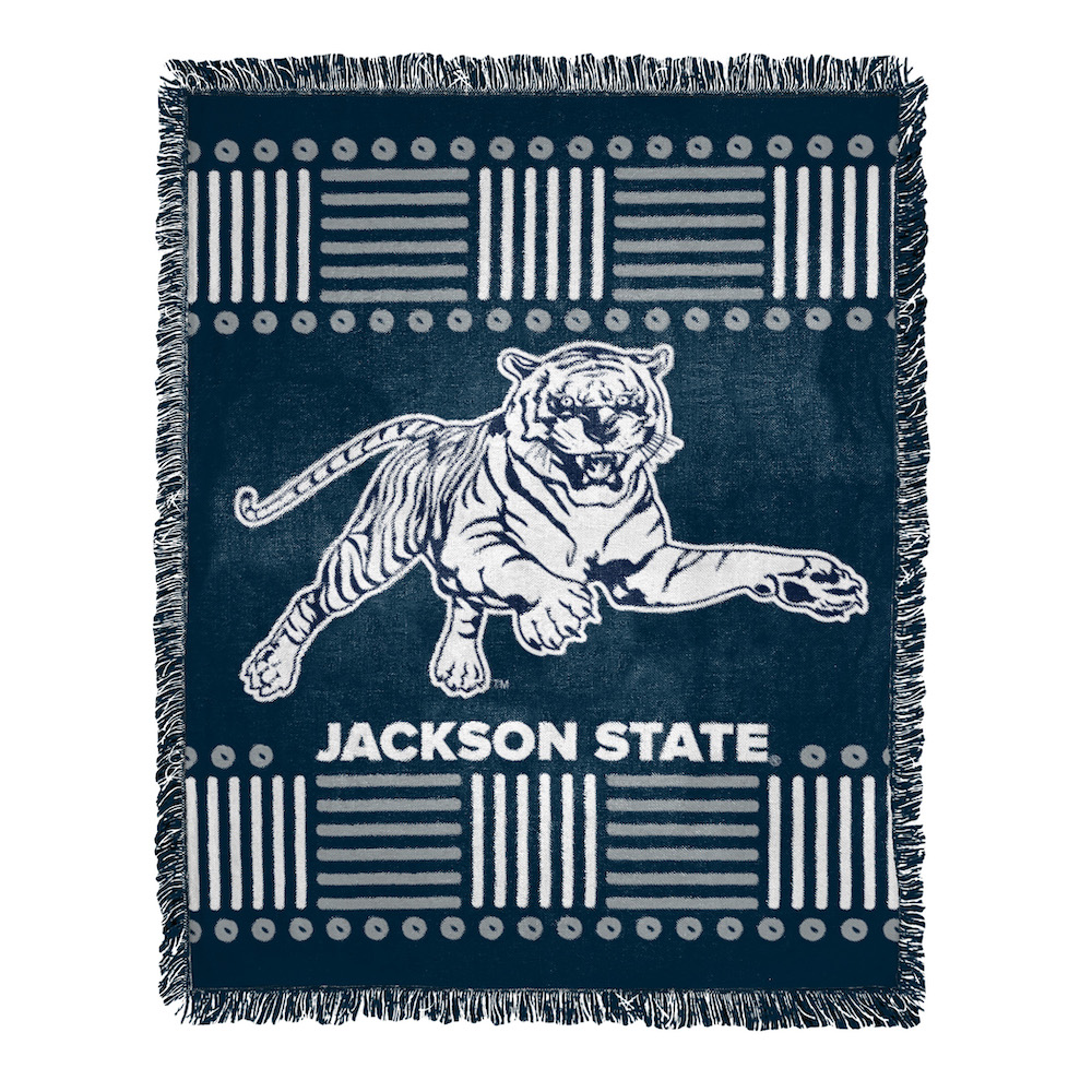 Jackson State Tigers HOMAGE Jacquard Throw Blanket 48 x 60