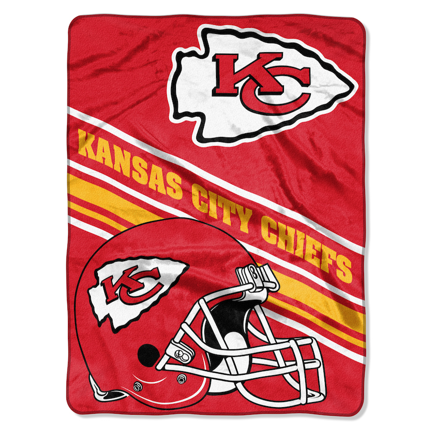 Kansas City Chiefs Large Plush Fleece Raschel Blanket 60 x 80