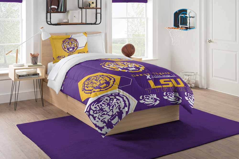 LSU Tigers Twin Comforter Set with Sham