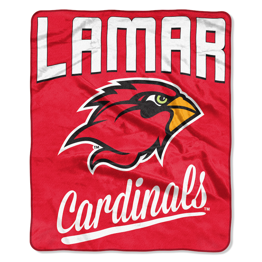 Lamar Cardinals Plush Fleece Raschel Blanket 50 x 60