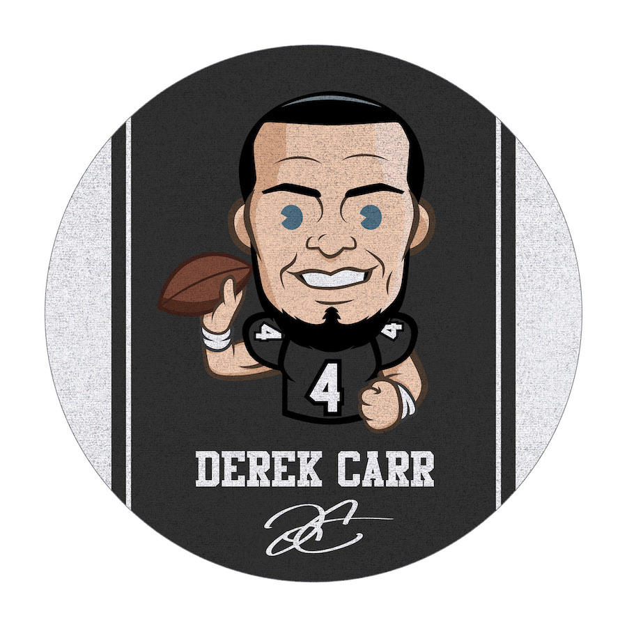 Las Vegas Raiders Derek Carr Round Area Rug