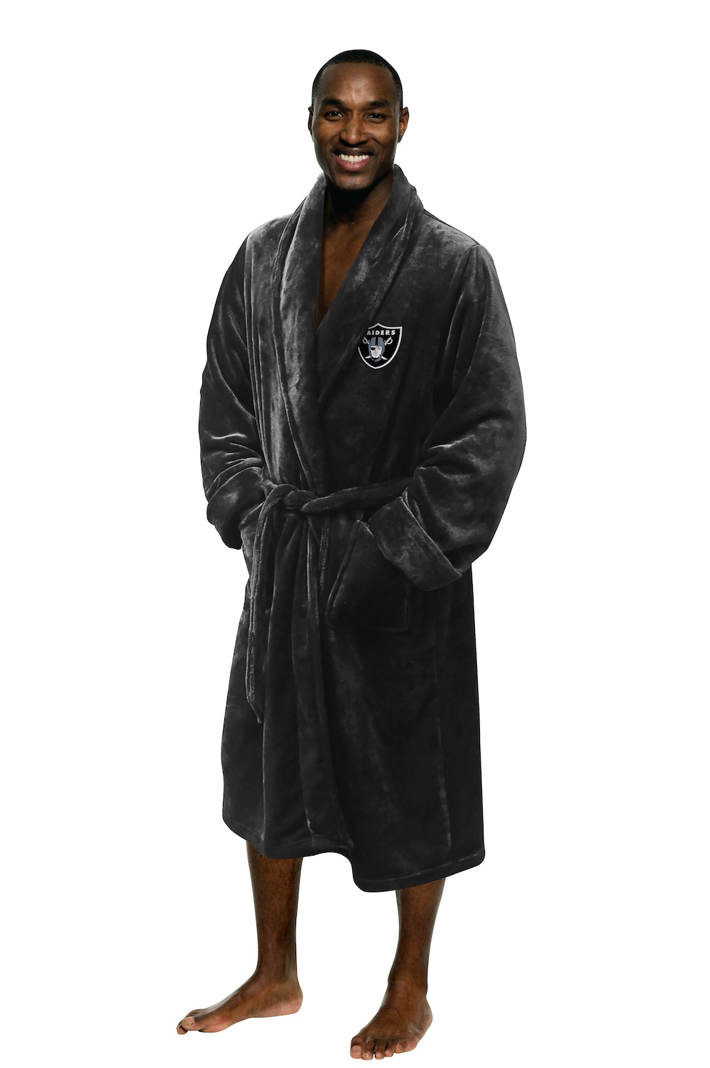 Las Vegas Raiders Mens Silk Touch Bath Robe (L/XL)
