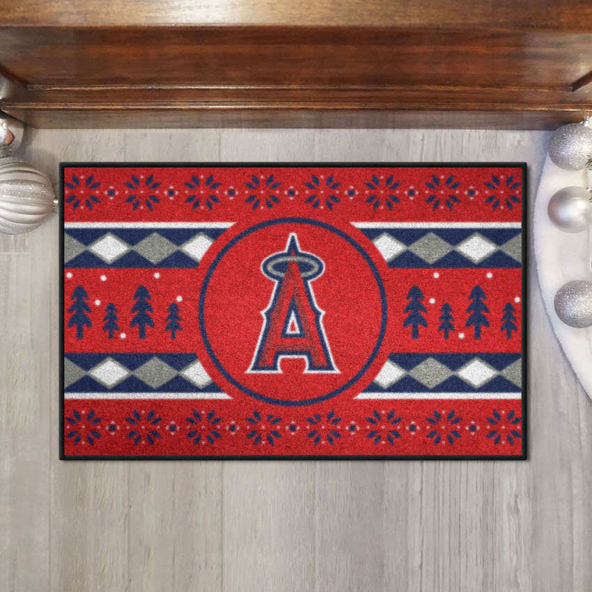 Los Angeles Angels Holiday Sweater Themed 20 x 30 STARTER Floor Mat