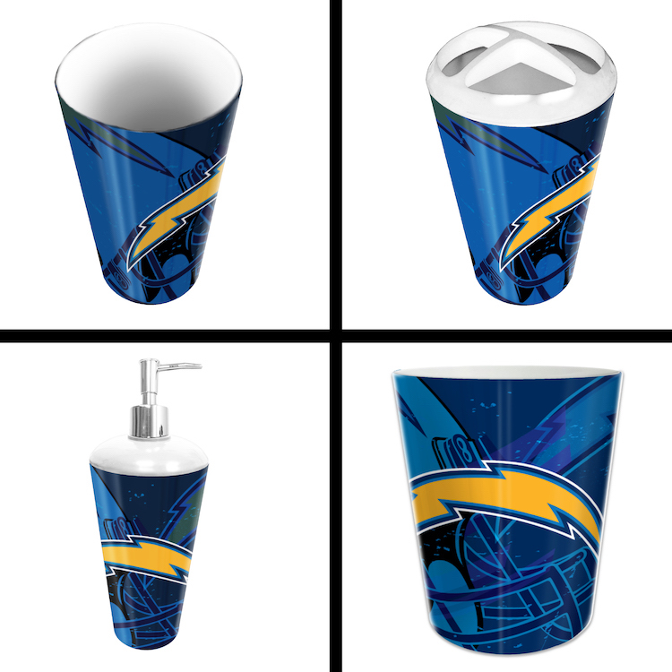 Los Angeles Chargers 4 Piece Bathroom Accessory Set