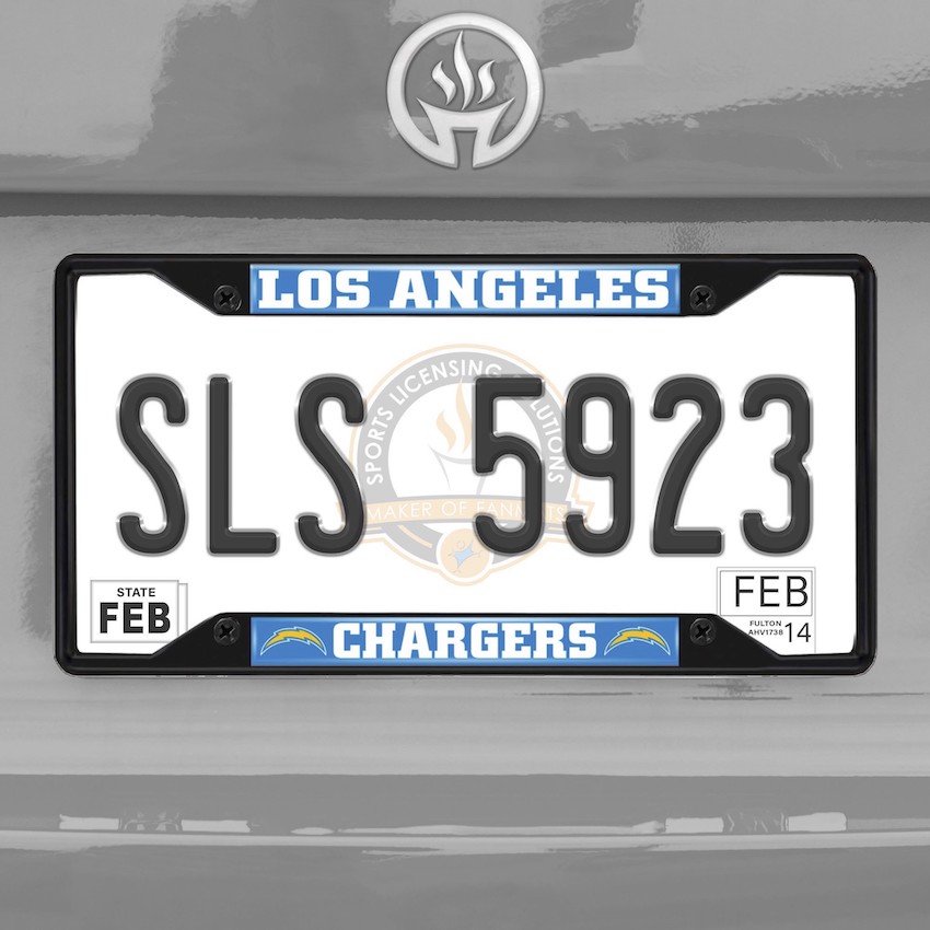 Los Angeles Chargers Black License Plate Frame