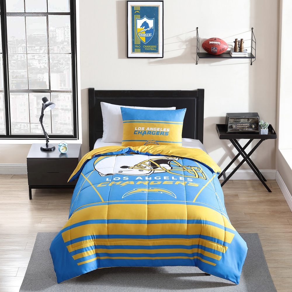 Los Angeles Chargers Twin Comforter Set with Sham