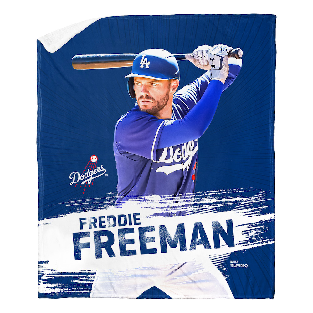 Los Angeles Dodgers Freddie Freeman Silk Sherpa Throw Blanket