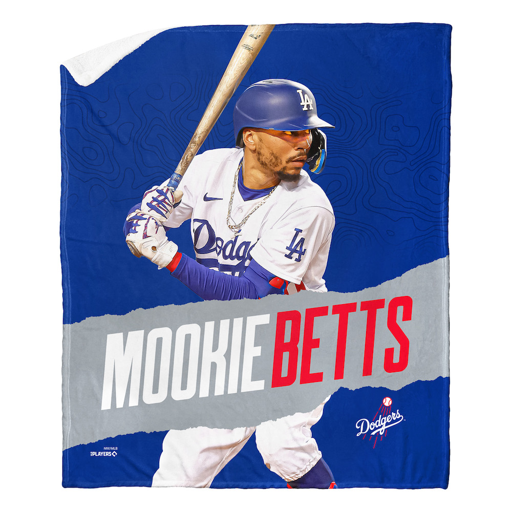 Los Angeles Dodgers Mookie Betts Silk Sherpa Throw Blanket