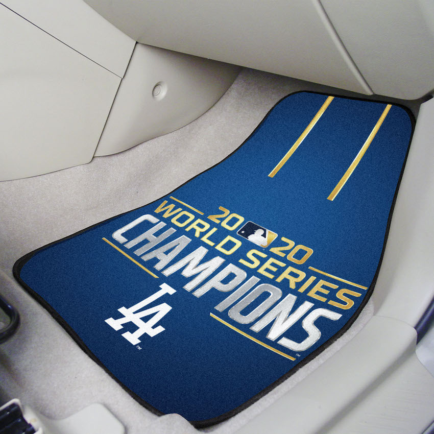 Los Angeles Dodgers 2020 World Series Champions 18 x 27 Carpeted Car Floor Mats