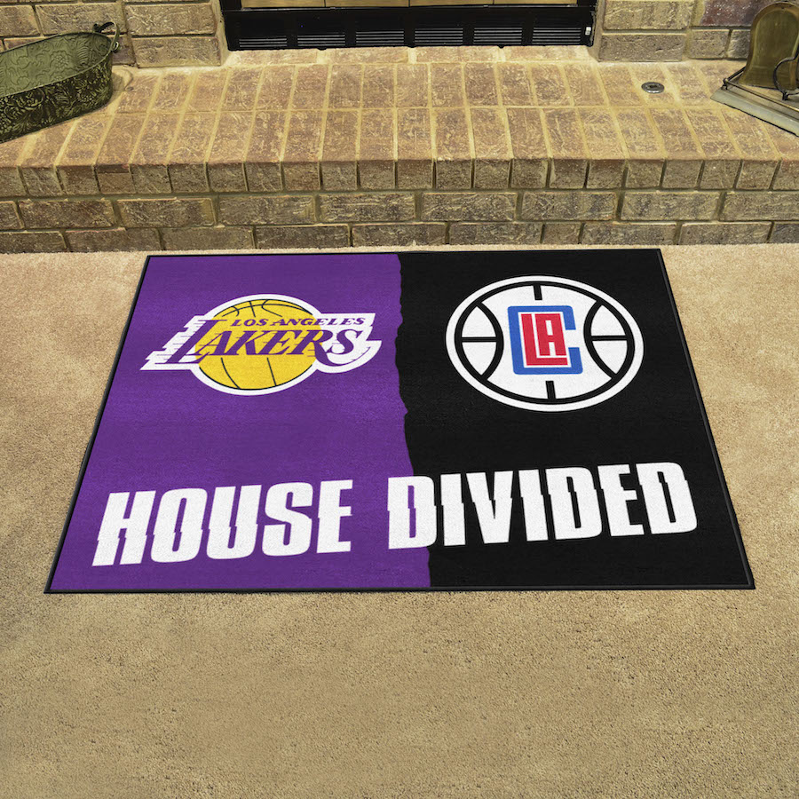 NBA House Divided Rivalry Rug Los Angeles Lakers - Los Angeles Clippers