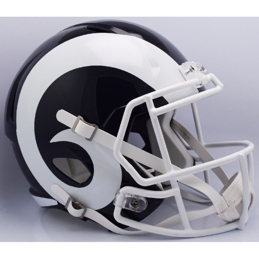 Los Angeles Rams SPEED Replica Football Helmet WHITE HORNS
