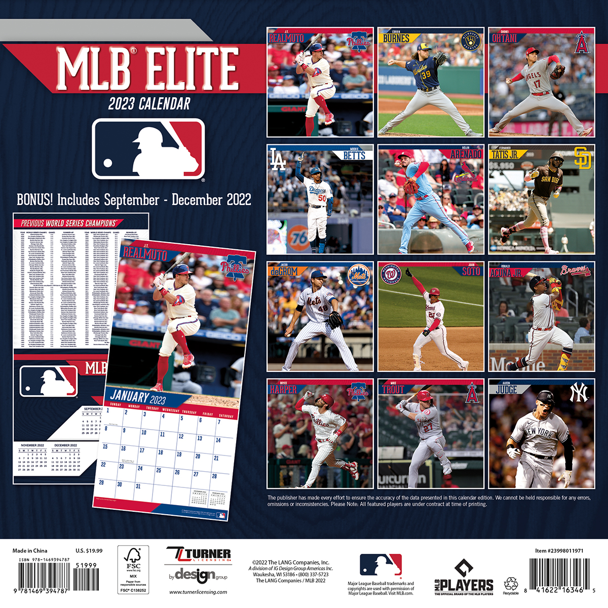 MLB ELITE 2022 MLB Wall Calendar
