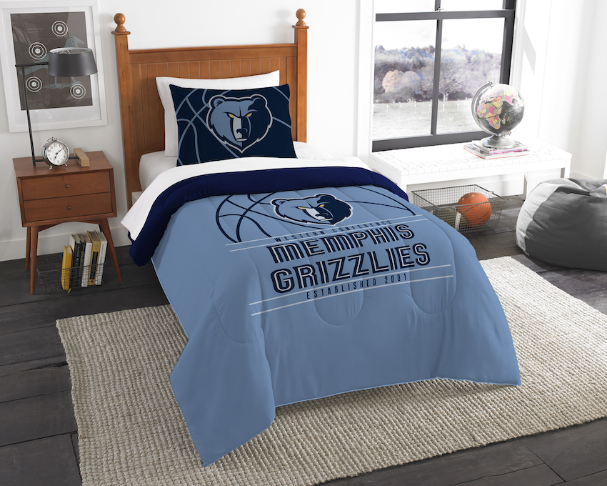 Memphis Grizzlies Twin Comforter Set with Sham