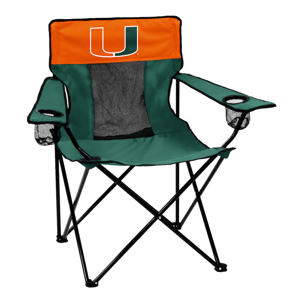 Miami Hurricanes ELITE logo folding camp style chair