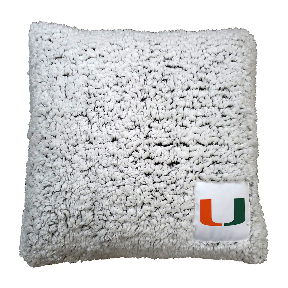 Miami Hurricanes Frosty Throw Pillow