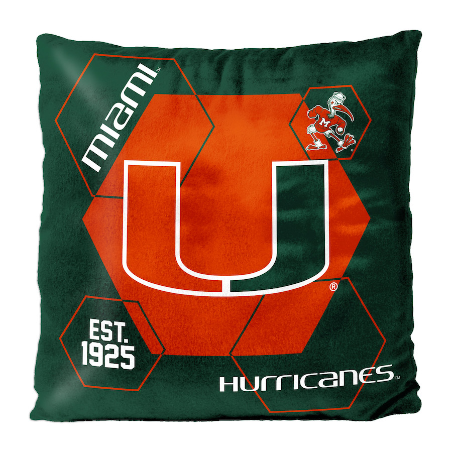 Miami Hurricanes Velvet REVERSE Pillow