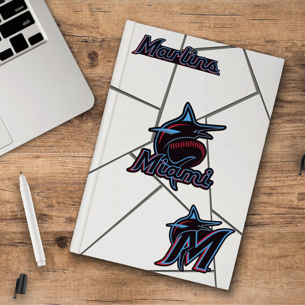 Miami Marlins Team Logo Decal 3 Pack
