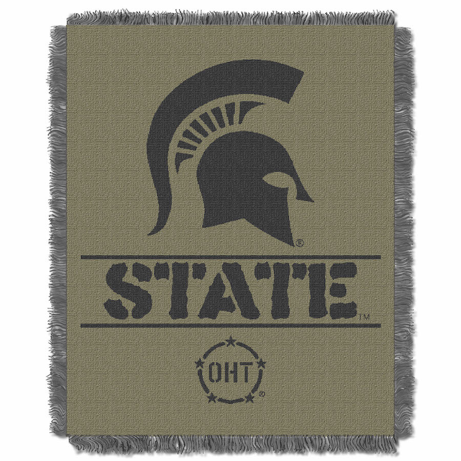 Michigan State Spartans OHT Rank Jacquard Throw Blanket